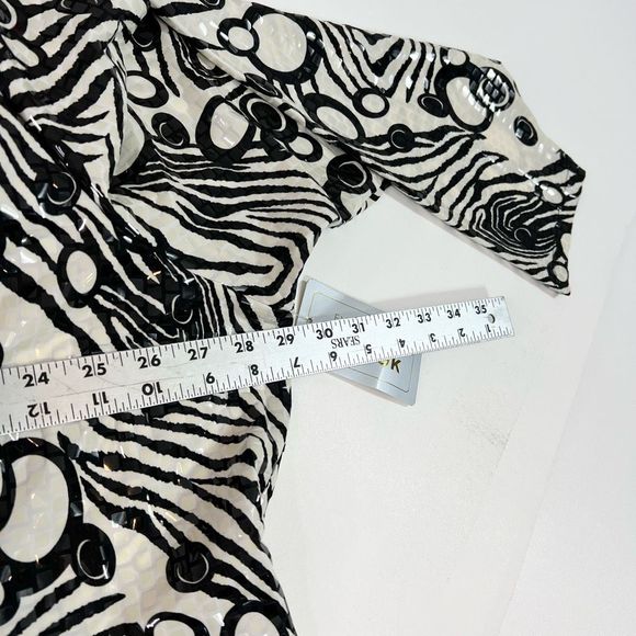 Exclusively Misook Zip Up Jacket Womens 3X Black & White Geometric Print NWT - Picture 7 of 10